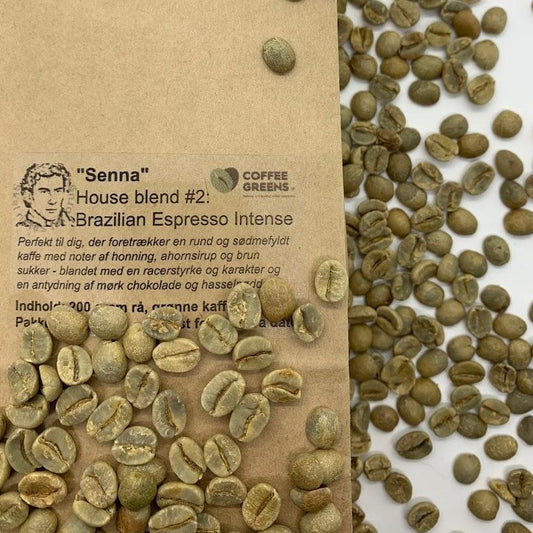 "Senna"- House blend # 2:Brazilian Espresso Intense - Rå, grønne kaffebønner