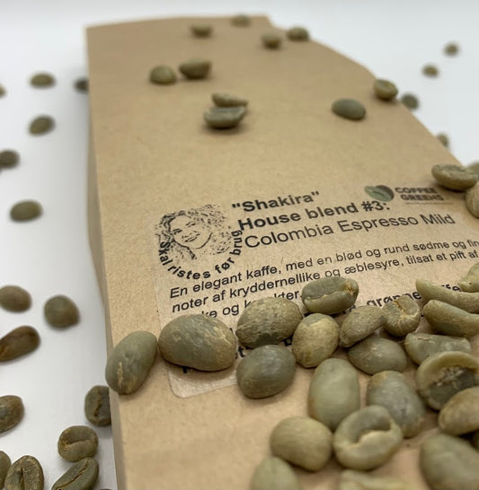 "Shakira"- House blend # 3:Colombia Espresso Mild - Rå, grønne kaffebønner