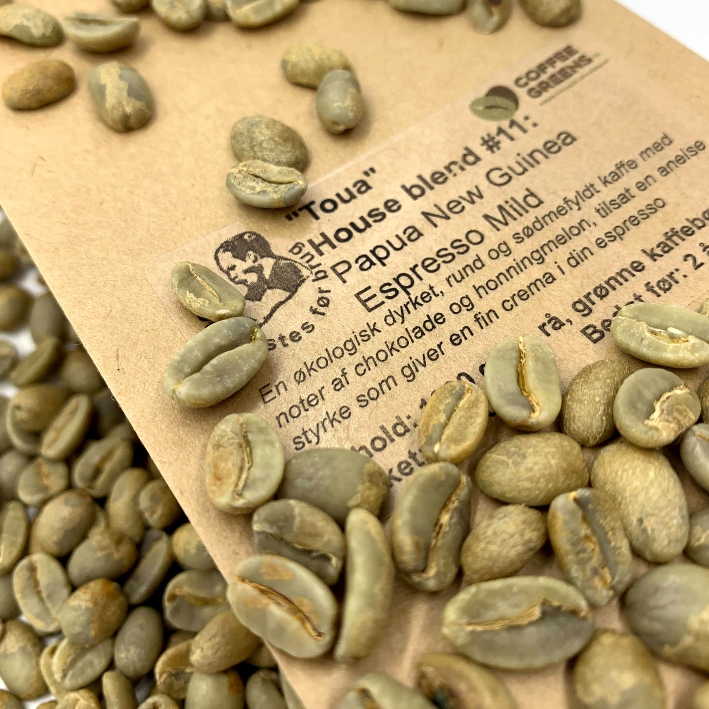 "Toua"- House blend # 11:Papua New Guinea Espresso Mild -Raw, green coffee beans.