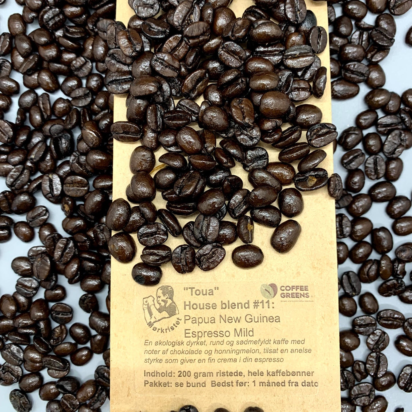 "Toua"- House blend # 11:Papua New Guinea Espresso Mild - Roasted coffee beans.