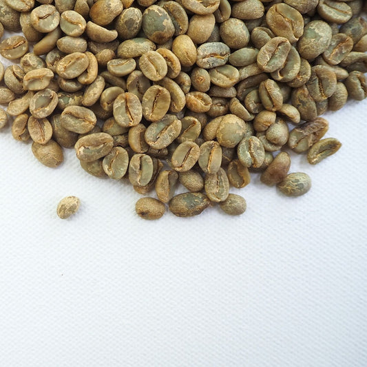 Etiopia Sidamo Abeba - Raakoja, vihreitä kahvipapuja.