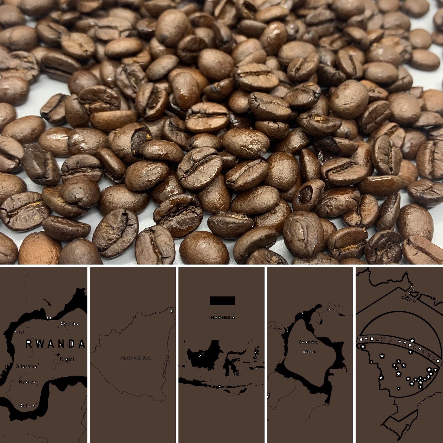 Arabica Single Origin Sample (5 x 200 gram) - Ristede kaffebønner
