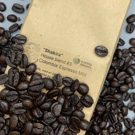 "Shakira"- Husblanding nr. 3:Colombia Espresso Mild - Ristede kaffebønner
