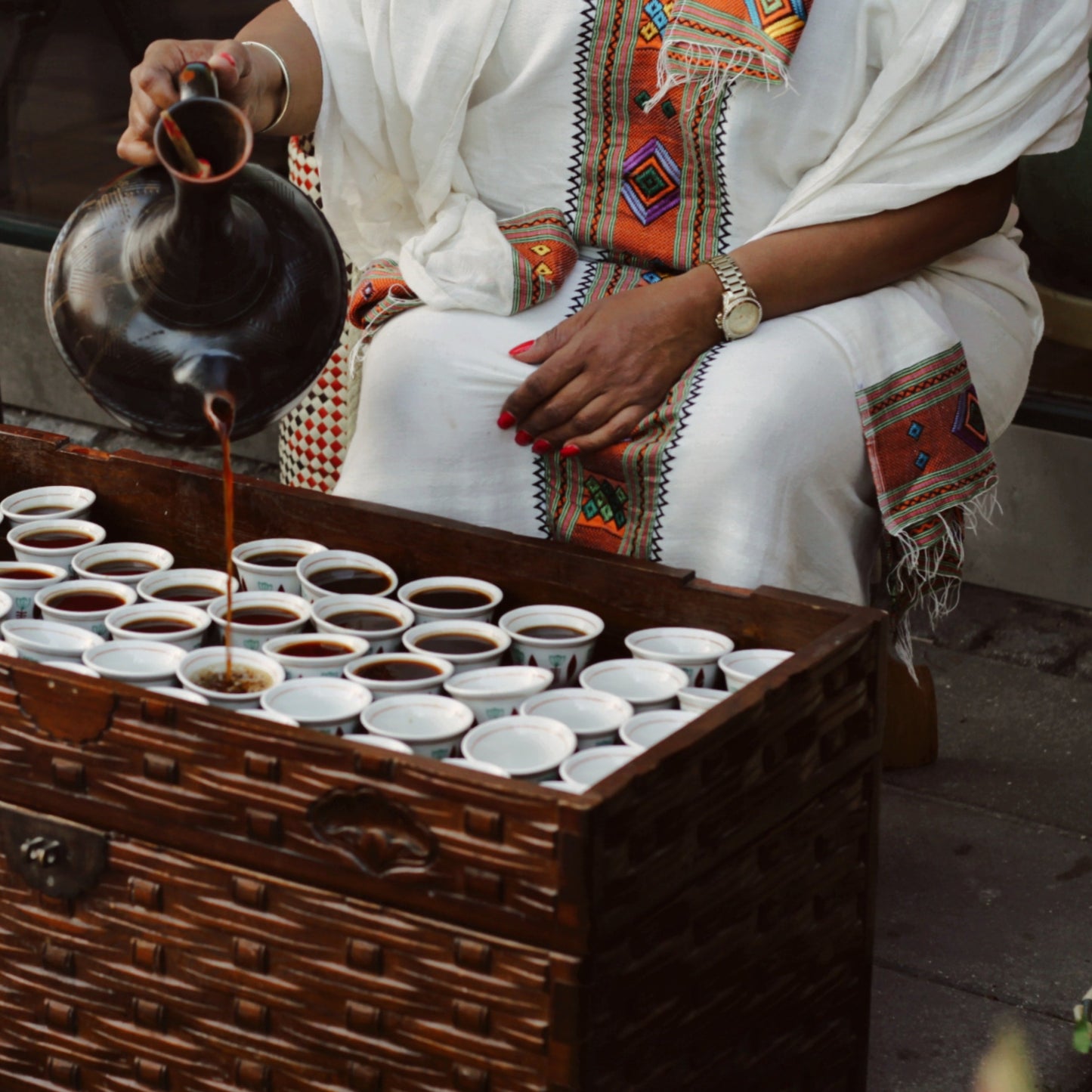 Etiopien Sidamo Abeba - Rostade kaffebönor.